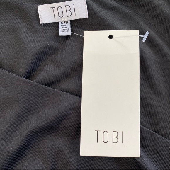 NWT Tobi Asymmetrical Neck Cut Out Long Sleeve Bodycon Maxi Dress Black Small - Picture 11 of 14